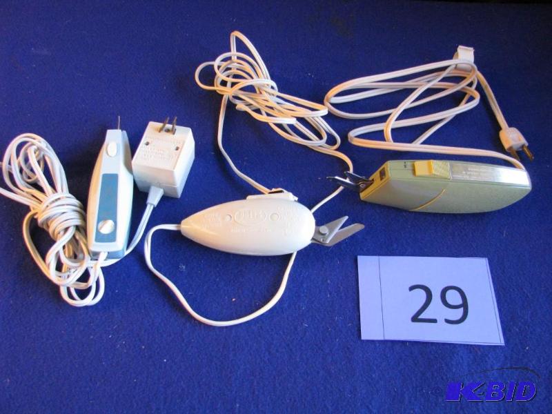 3 Vintage Electric Scissors, all in working c...