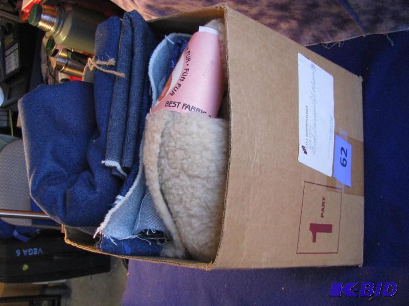 Lot of Denim with patterns, roll of fun fur, ...