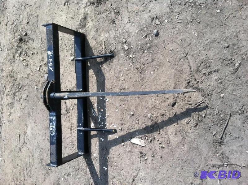 lot 9 image: Bale Spear for Skidsteer loaders bobcat, universal attach plate. BRAND NEW