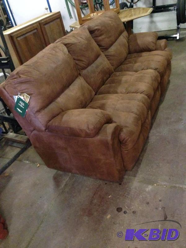 lot 4 image: MicroFiber Couch Brown New with tags on 87&qu...