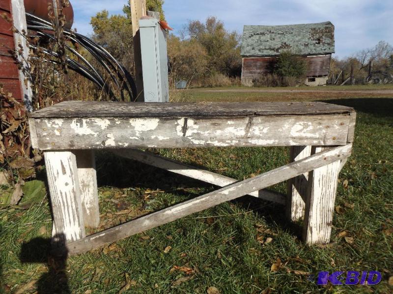 Wooden bench...