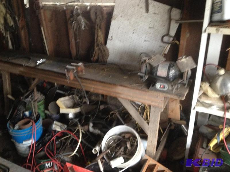 wooden bench and grinder press on bench not f...
