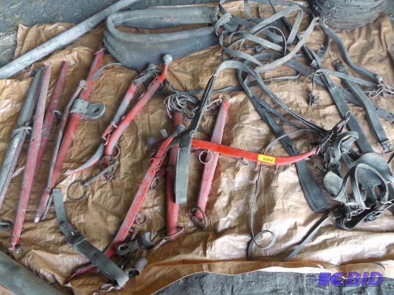 Old horse harnesses and straps and hames &nbs...