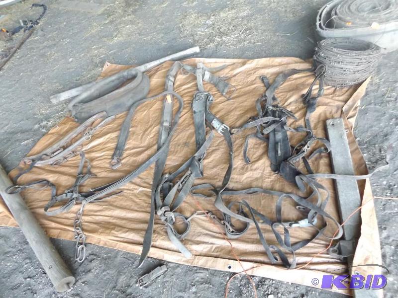 Old horse harnesses and straps and hames &nbs...