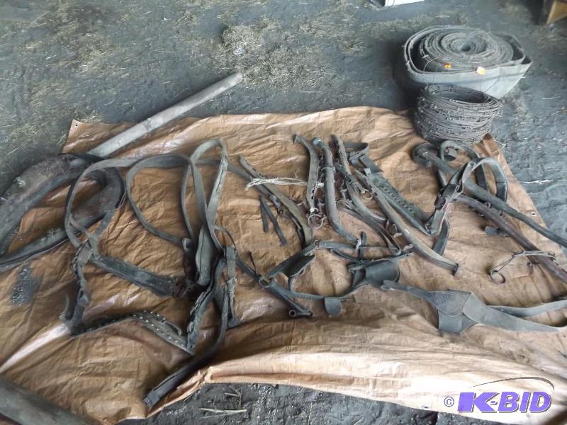 Old horse harnesses and straps and hames &nbs...