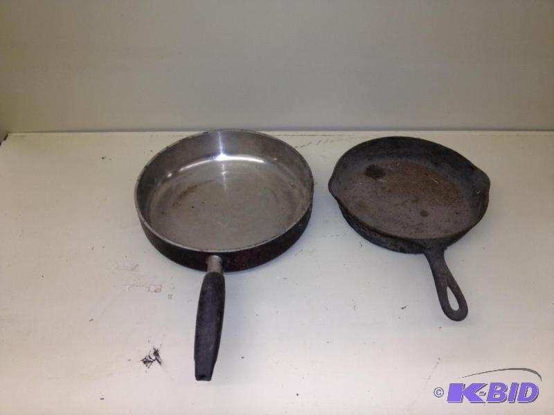 lot 158 image: Cast Iron Pan, Nickel Pan&nbsp...