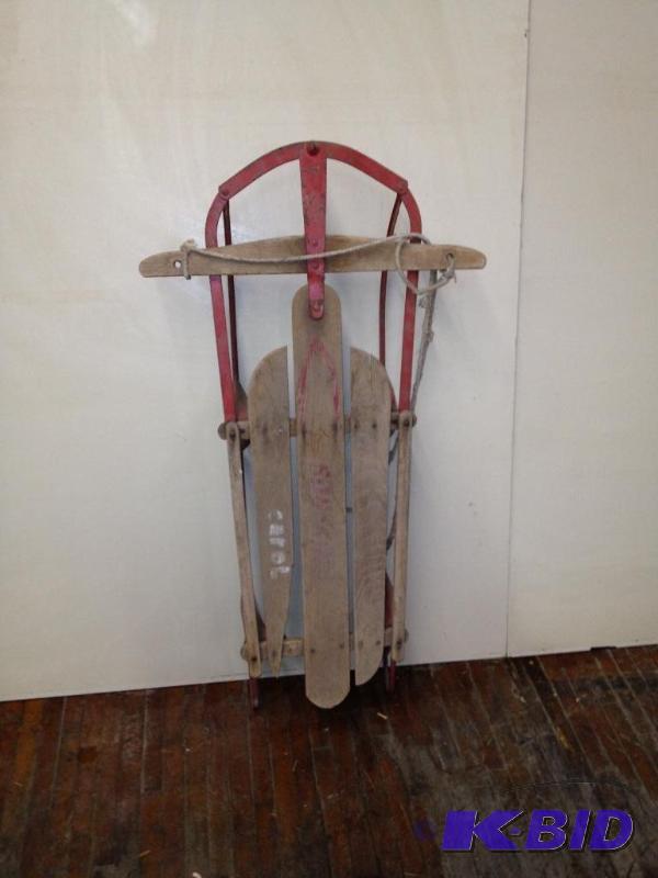 lot 24 image: Vintage Wooden Sled&nbsp...