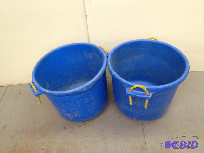 lot 49 image: 2 Blue Plastic Utility Buckets&nbsp...