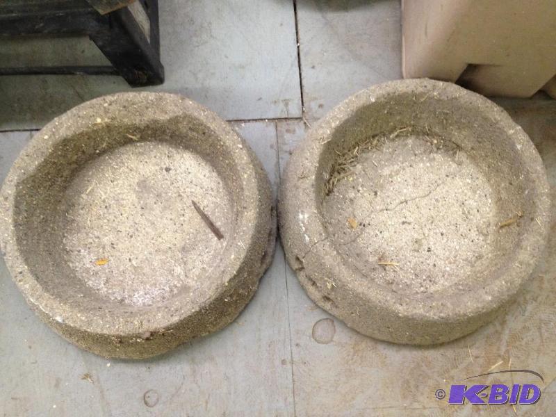 lot 57 image: Hog Bowls, one has a crack, would be ok for f...