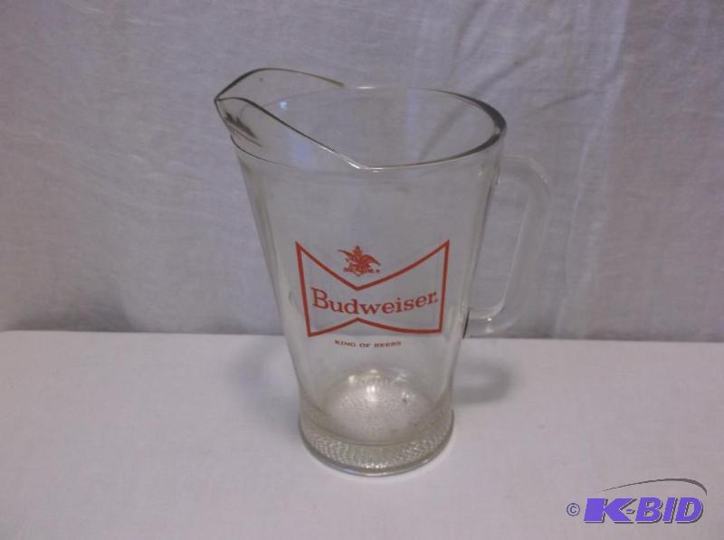 lot 26 image: Large Budweiser King Of Beers pitcher in grea...