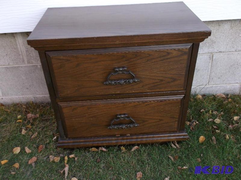 lot 3 image: Nice 2 dovetailed drawer nightstand measuring...