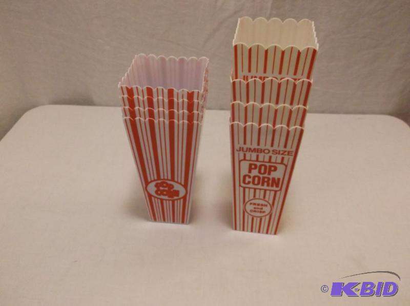 lot 41 image: Lot with 8 heavy gage plastic pop corn boxes ...