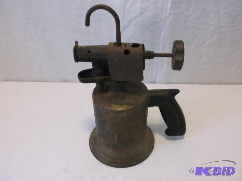 lot 52 image: Vintage brass blowtorch great display piece....