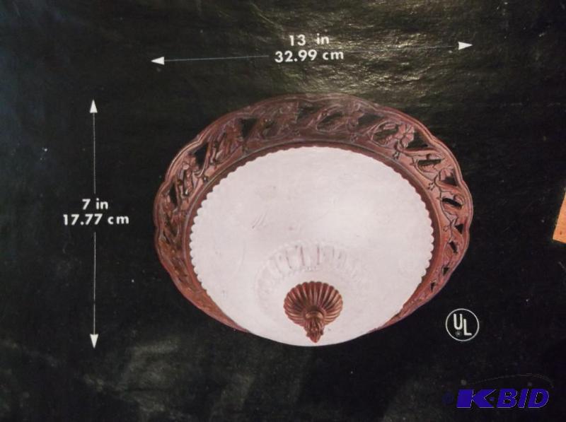 lot 71 image: Diamond ceiling fixture antique bronze finish...