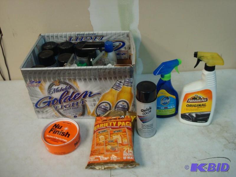 lot 113 image: Lot Of Cleaning Items, Spray Paint, Variety P...