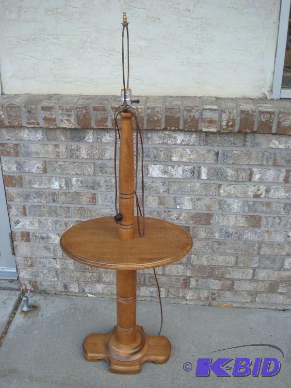 lot 12 image: Wood Standing Lamp Table...