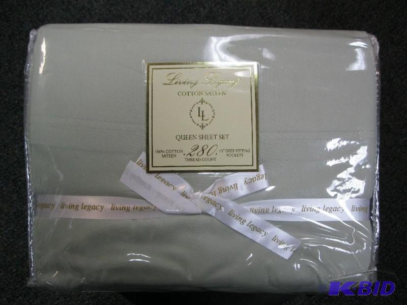 lot 122 image: Living Legacy Cotton Sateen Queen Sheet Set, ...