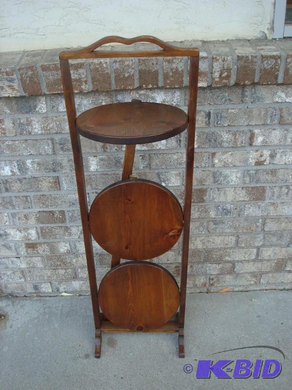 lot 14 image: Solid Wood Plant Stand, Needs Repair...