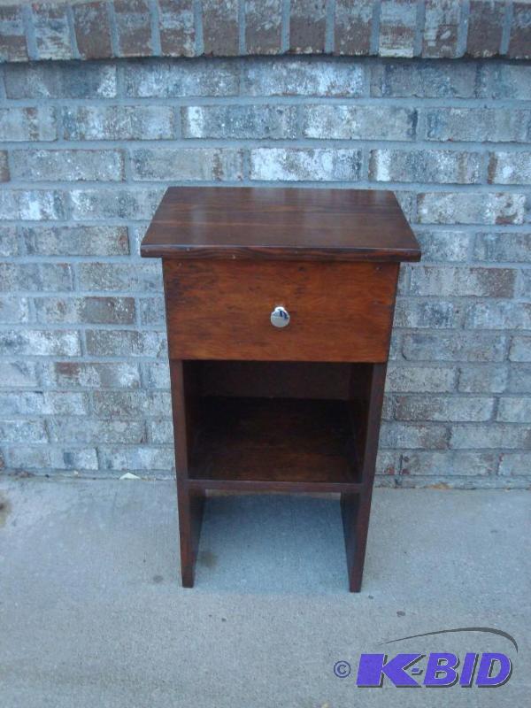 lot 3 image: Small Solid Wood Night Stand, Good Condition...