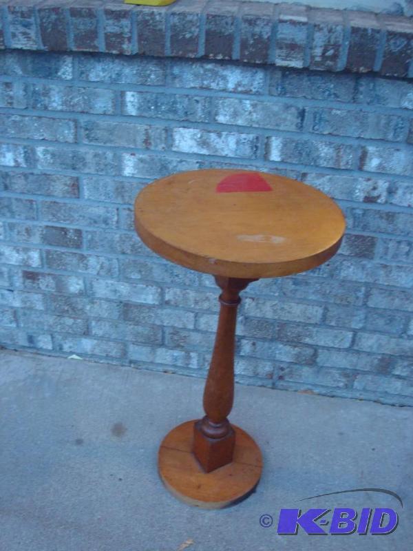 lot 4 image: Solid Wood Plant Stand, Has Marks, Red Spot...
