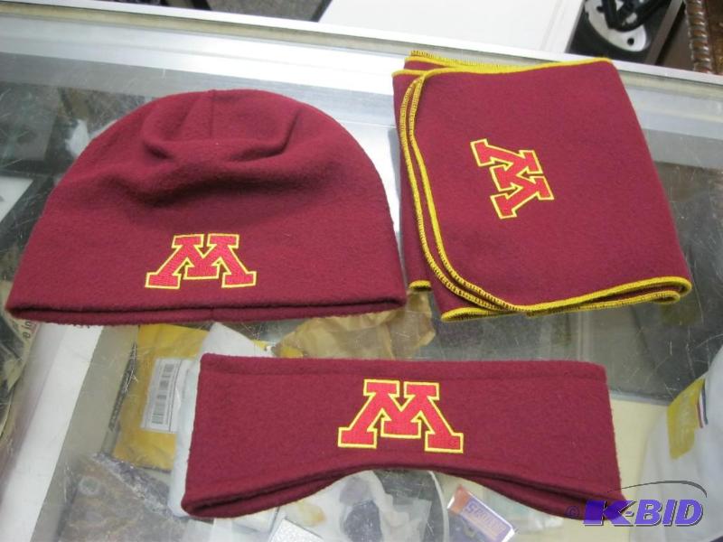 lot 58 image: Gophers Hat, Headband, And Scarf...