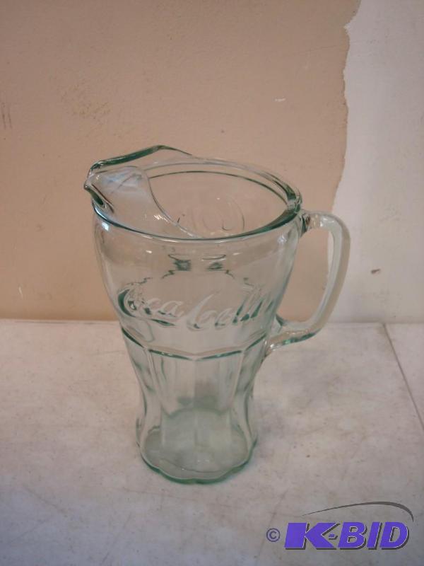 lot 74 image: Large Glass Coca Cola Pitcher...
