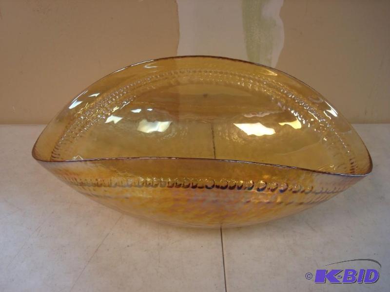 lot 77 image: Large Curved Glass Bowl, Marked Yalos&nbspCa...