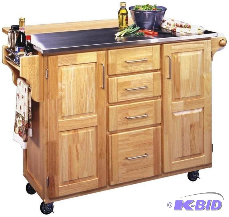 lot 9 image: NEW IN THE BOX, Stainless Steel Kitchen Islan...