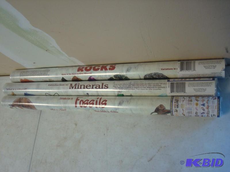 lot 91 image: Lot Of Three New Posters, Rocks, Minerals, An...