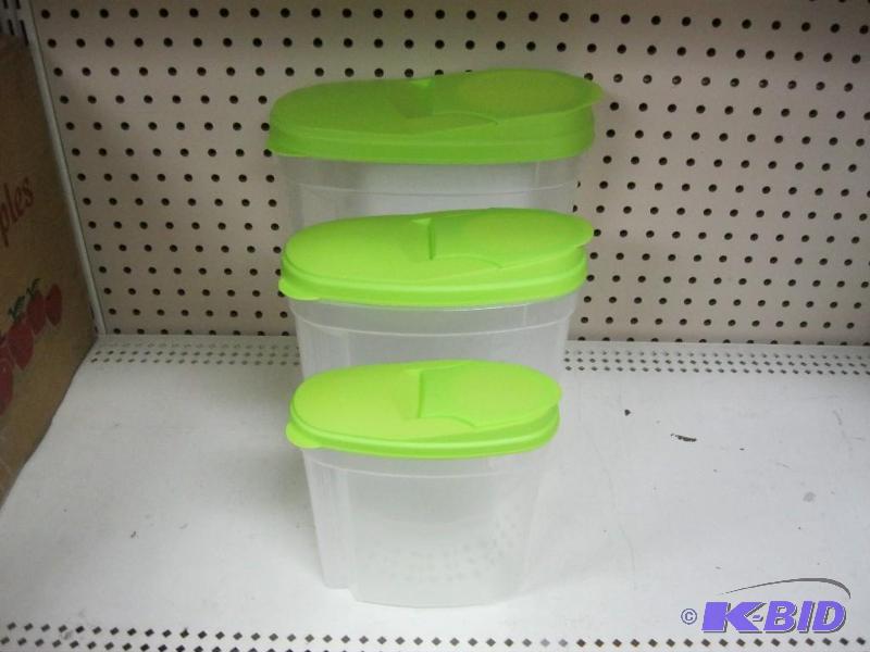 lot 99 image: Set Of Three Airtight Plastic Storage Set...