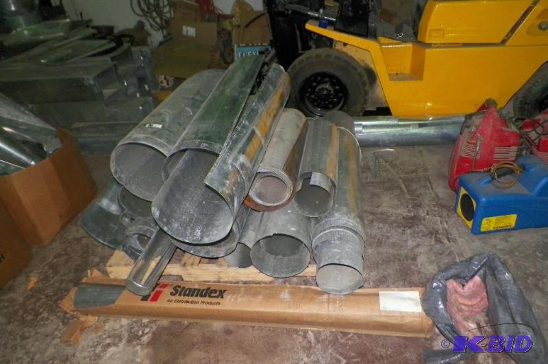 duct work, including large pipes up to 12 inches, one pallet, plus long duct work on floor