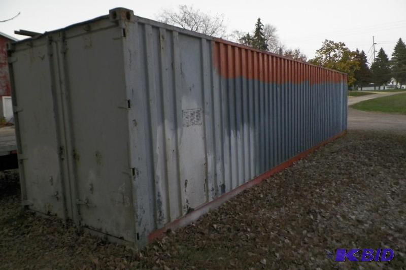 40 foot metal storage container, 8 feet tall
