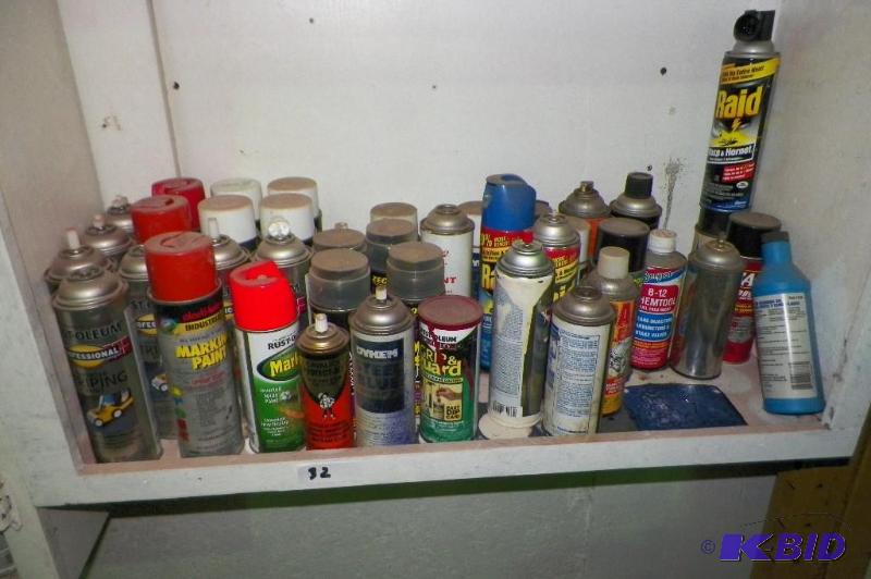paint cans on shelf