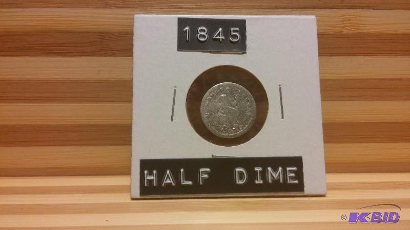 1845 HALF DIME 90% SILVER...