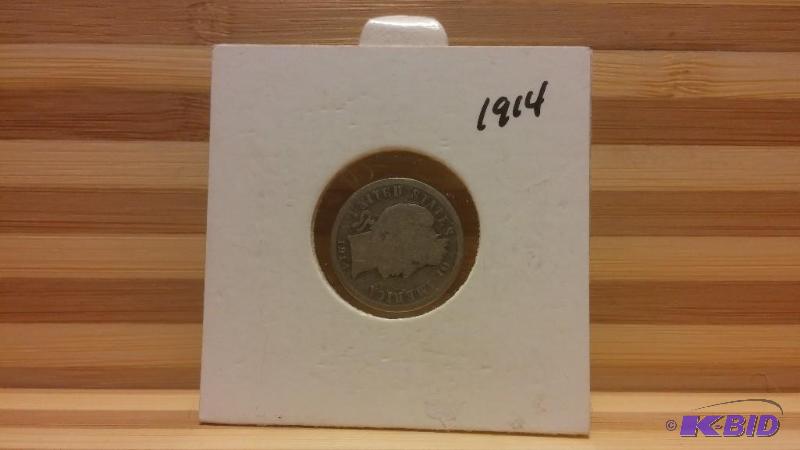 1914 BARBER DIME 90% SILVER...