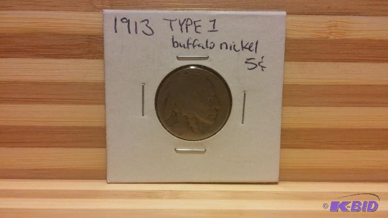 1913 TYPE 1 (BUFFALO ON MOUND) BUFFALO NICKEL...