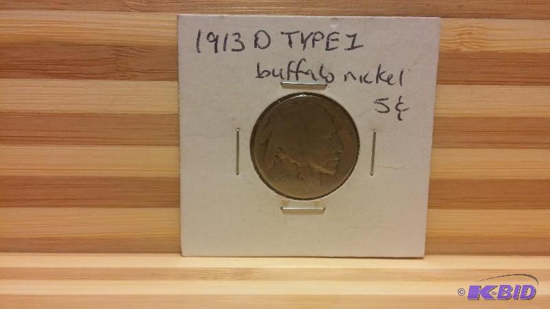 1913 D (DENVER MINT) TYPE 1 (BUFFALO ON MOUND...