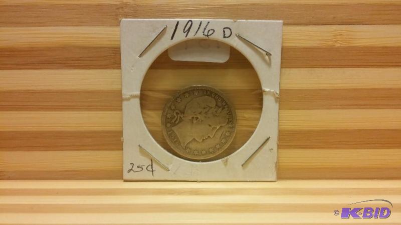 1916 D (DENVER MINT) BARBER QUARTER TWENTY FI...