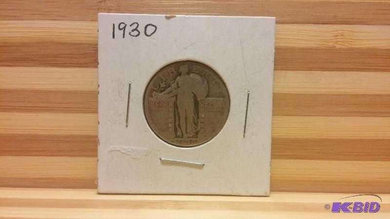 1930 STANDING LIBERTY QUARTER 90% SILVER...