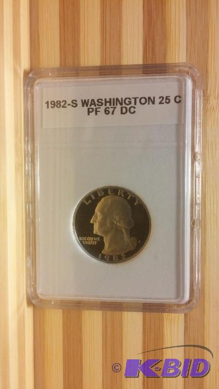 1982 S WASHINGTON QUARTER PROOF SLAB...