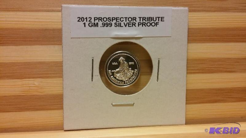 2012 PROSPECTOR TRIBUTE PROOF 1 GM .999 SILVE...