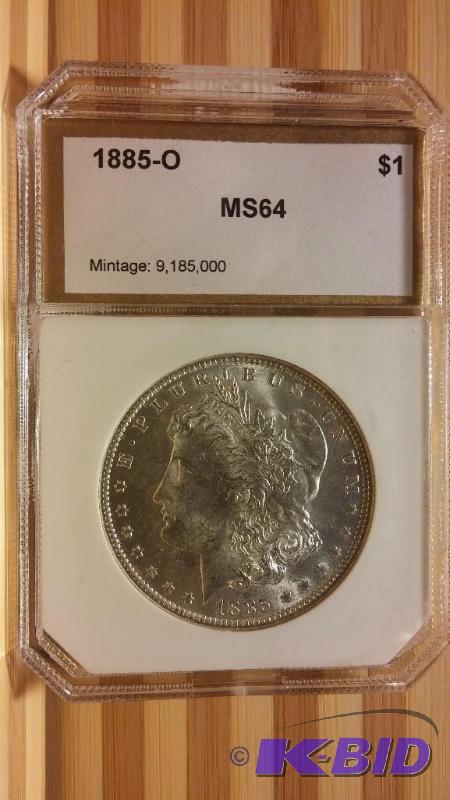 1885 O (NEW ORLEANS MINT) MORGAN SILVER DOLLA...