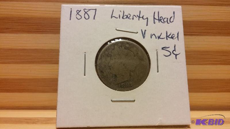 1887 LIBERTY V NICKEL FIVE CENT COIN...