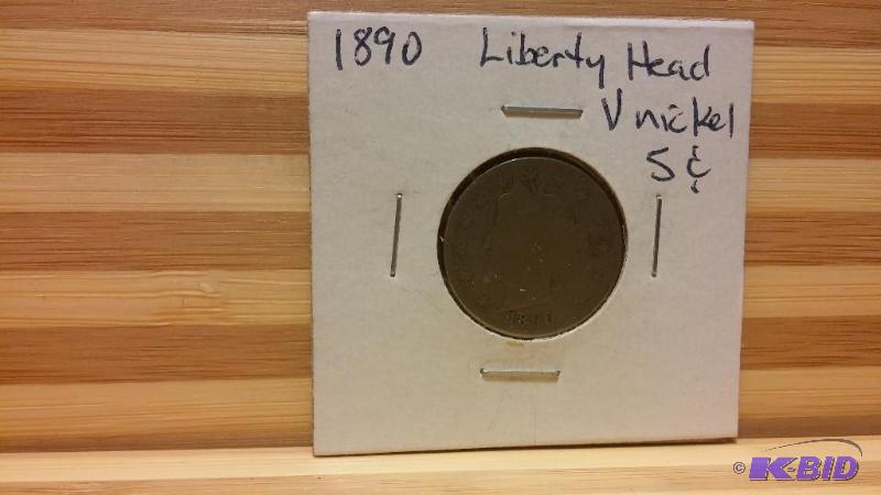 1890 LIBERTY V NICKEL FIVE CENT COIN...