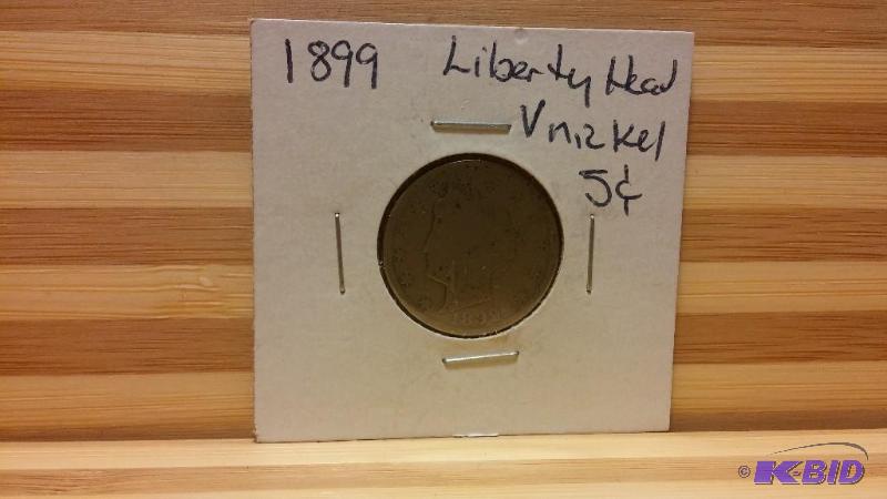 1899 LIBERTY V NICKEL FIVE CENT COIN...
