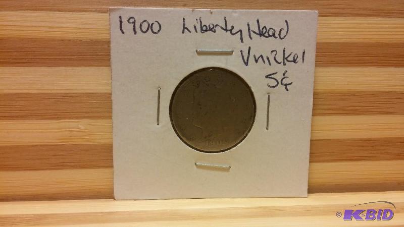 1900 LIBERTY V NICKEL FIVE CENT COIN...