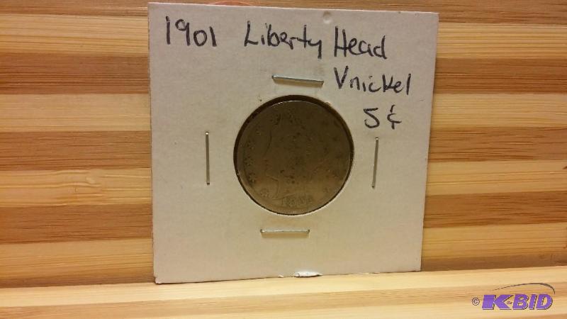 1901 LIBERTY V NICKEL FIVE CENT COIN...