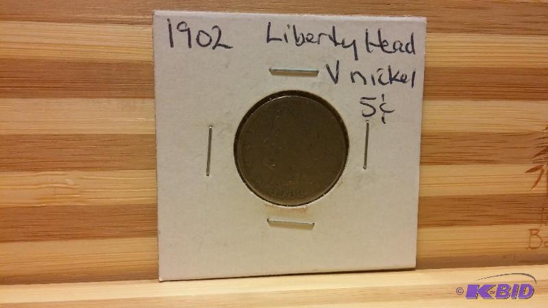 1902 LIBERTY V NICKEL FIVE CENT COIN...