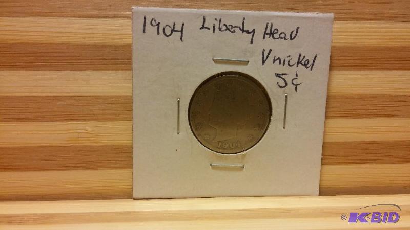 1904 LIBERTY V NICKEL FIVE CENT COIN...