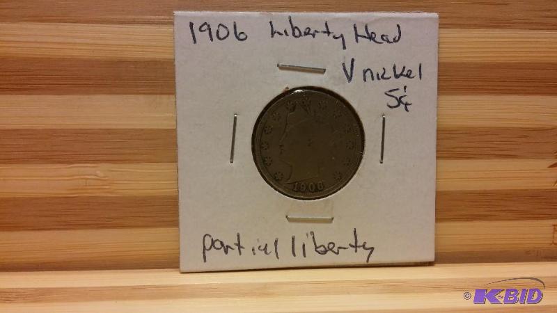 1906 LIBERTY V NICKEL FIVE CENT COIN PARTIAL ...